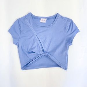 Blue Cut Out Cropped Tee